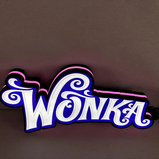 Wonka Pinball Topper 3D Printed LED Light Box, Arcade Game lightbox, Perfect for Game Room or Pinball Machine FYLZGO Signs