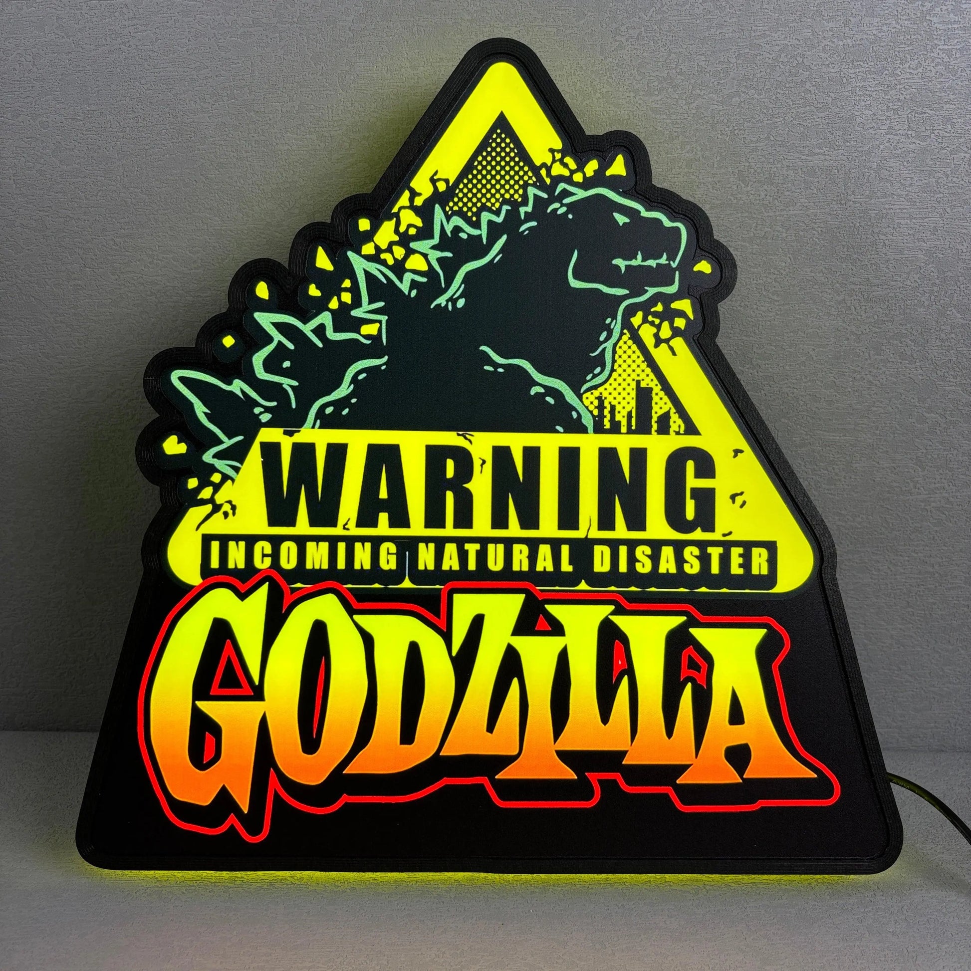 Godzilla Warning Pinball Topper LED Light Box Arcade Game Lightbox FYLZGO Signs