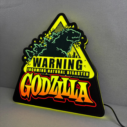 Godzilla Warning Pinball Topper LED Light Box Arcade Game Lightbox FYLZGO Signs