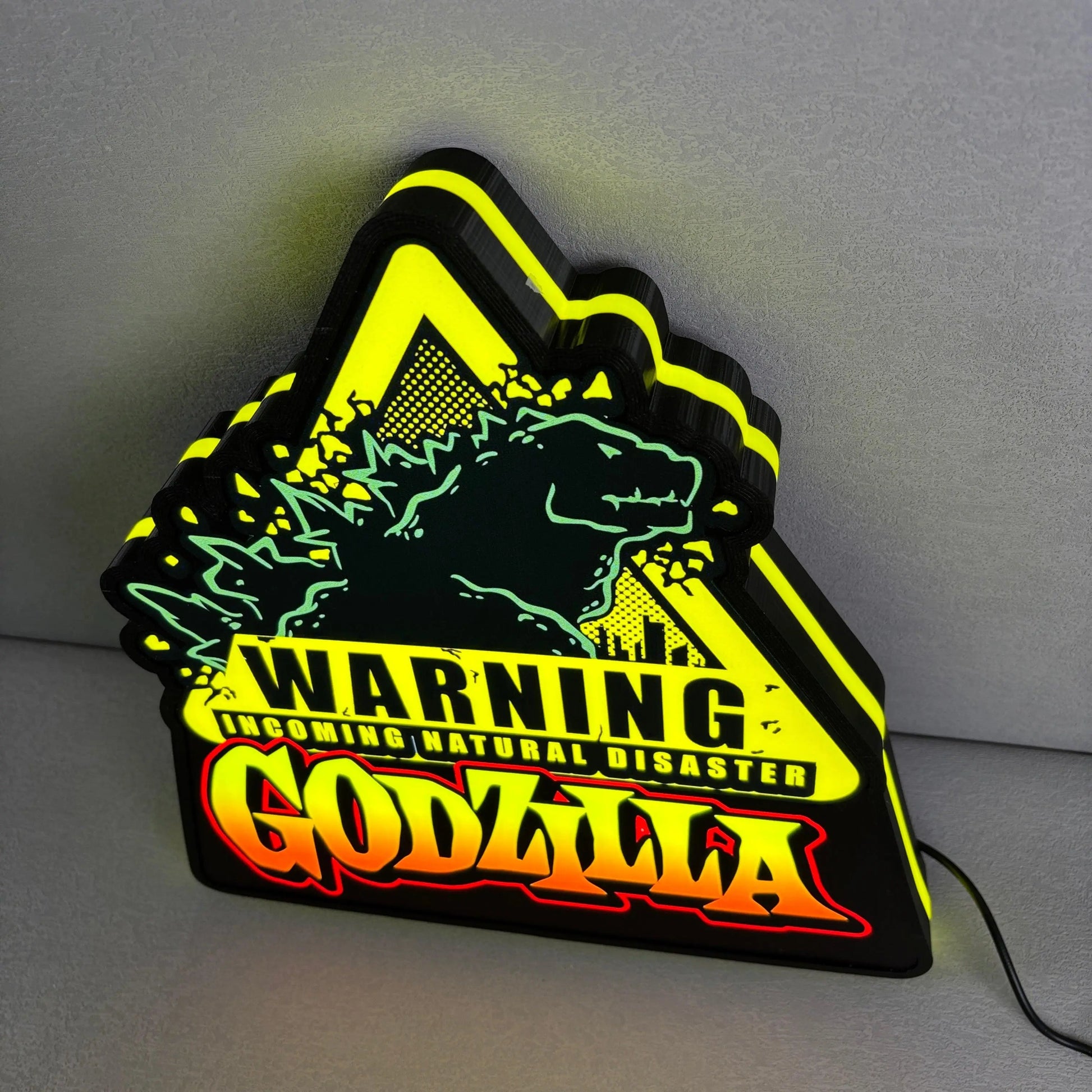 Godzilla Warning Pinball Topper LED Light Box Arcade Game Lightbox FYLZGO Signs