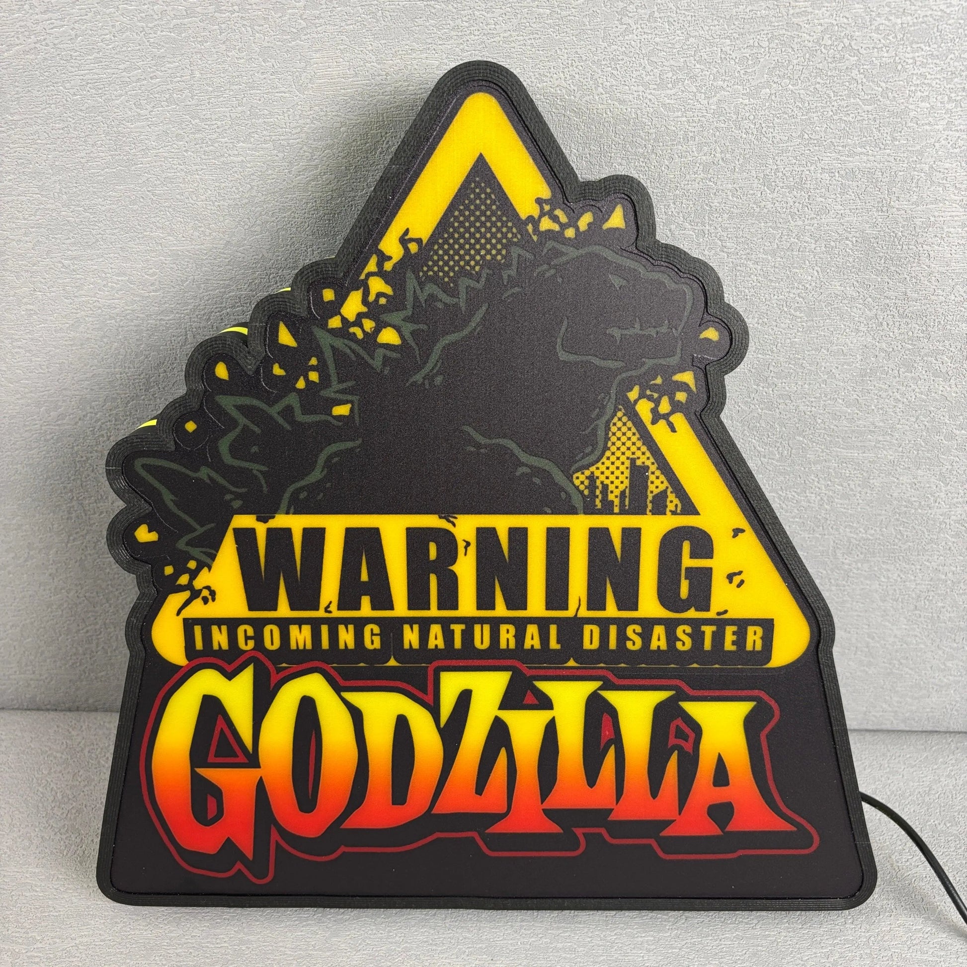 Godzilla Warning Pinball Topper LED Light Box Arcade Game Lightbox FYLZGO Signs