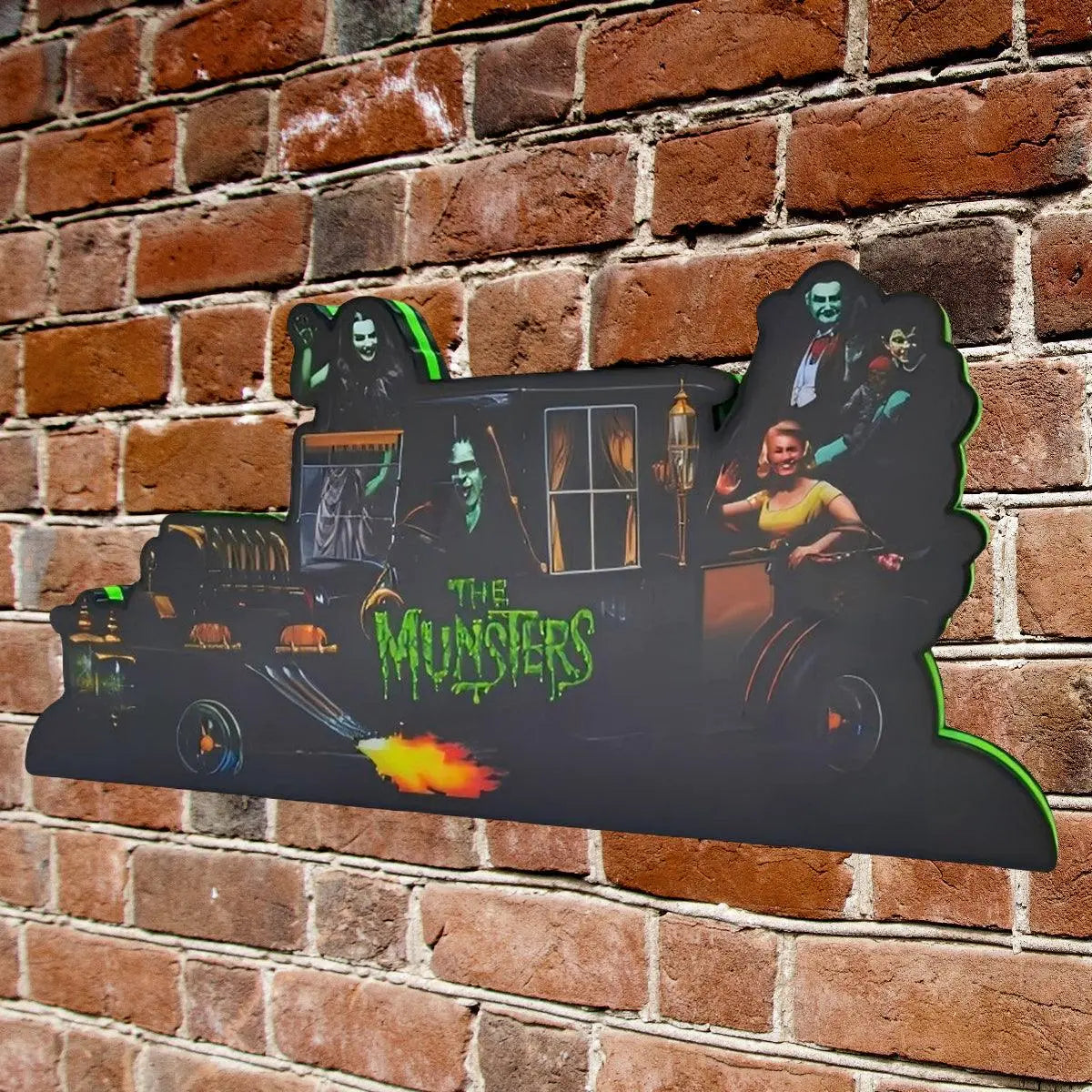 The Munsters Pinball Topper LED Light Box, for Stern Pinball Mahince, Game Room Decor, Classic Spooky Trinket for Your Game, TV Enthusiasts FYLZGO Signs