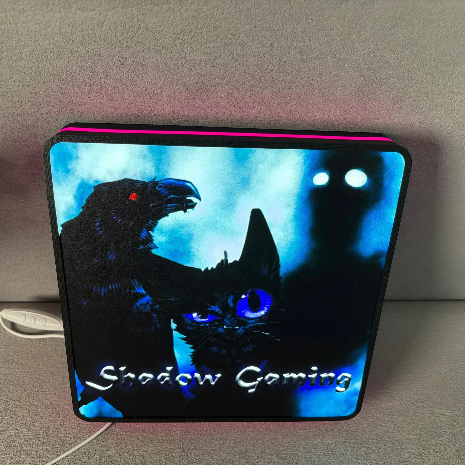 Shadow Gaming 3D Printed LED Lightbox Game Lightbox Logo 3D LED Light Box Retro Mega Drive Logo LED Lightbox Arcade Games Lightbox FYLZGO Signs