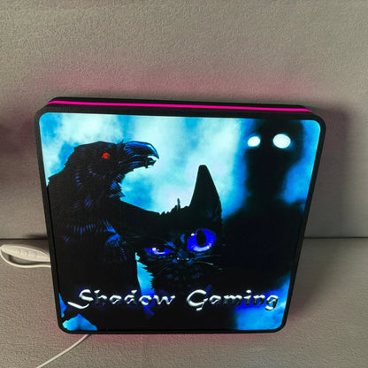 Shadow Gaming 3D Printed LED Lightbox Game Lightbox Logo 3D LED Light Box Retro Mega Drive Logo LED Lightbox Arcade Games Lightbox FYLZGO Signs
