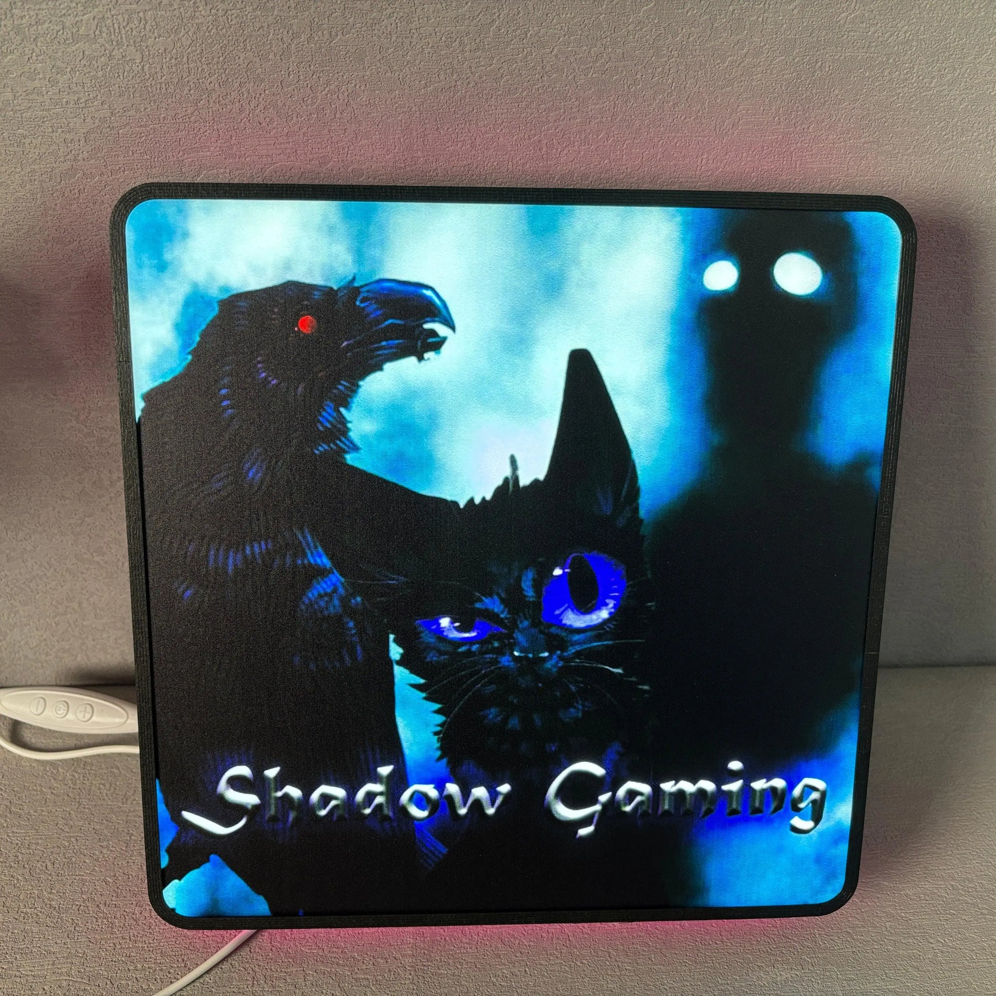 Shadow Gaming 3D Printed LED Lightbox Game Lightbox Logo 3D LED Light Box Retro Mega Drive Logo LED Lightbox Arcade Games Lightbox FYLZGO Signs