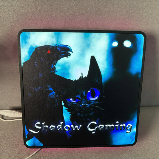 Shadow Gaming 3D Printed LED Lightbox Game Lightbox Logo 3D LED Light Box Retro Mega Drive Logo LED Lightbox Arcade Games Lightbox FYLZGO Signs