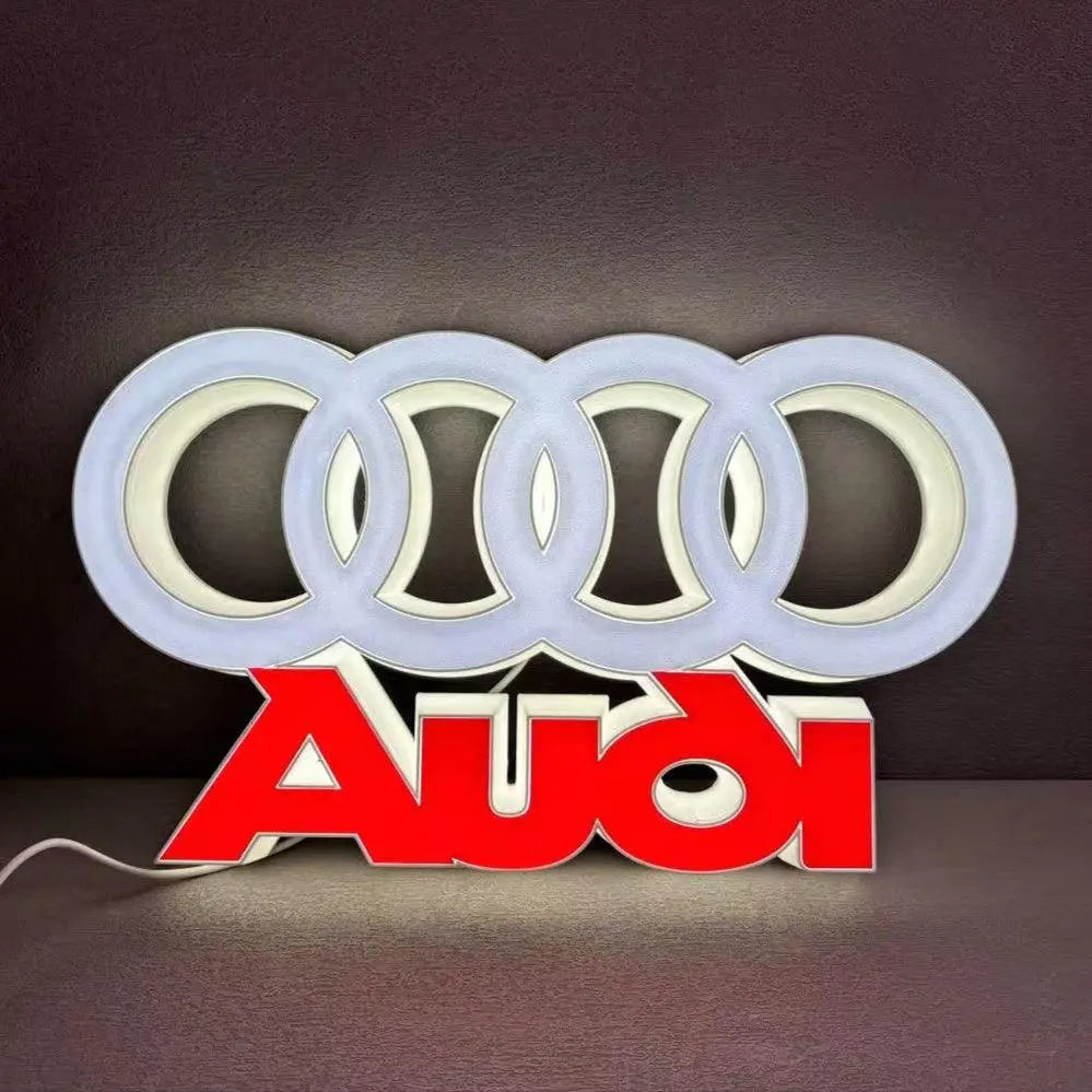 Audi LED Logo Lamp High-Quality Car Decor Great Gift for Audi Enthusiasts FYLZGO Signs