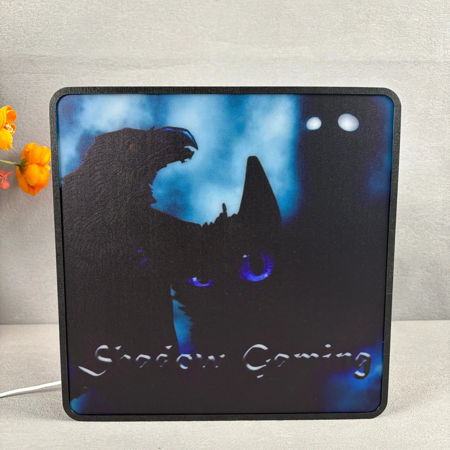 Shadow Gaming 3D Printed LED Lightbox Game Lightbox Logo 3D LED Light Box Retro Mega Drive Logo LED Lightbox Arcade Games Lightbox FYLZGO Signs
