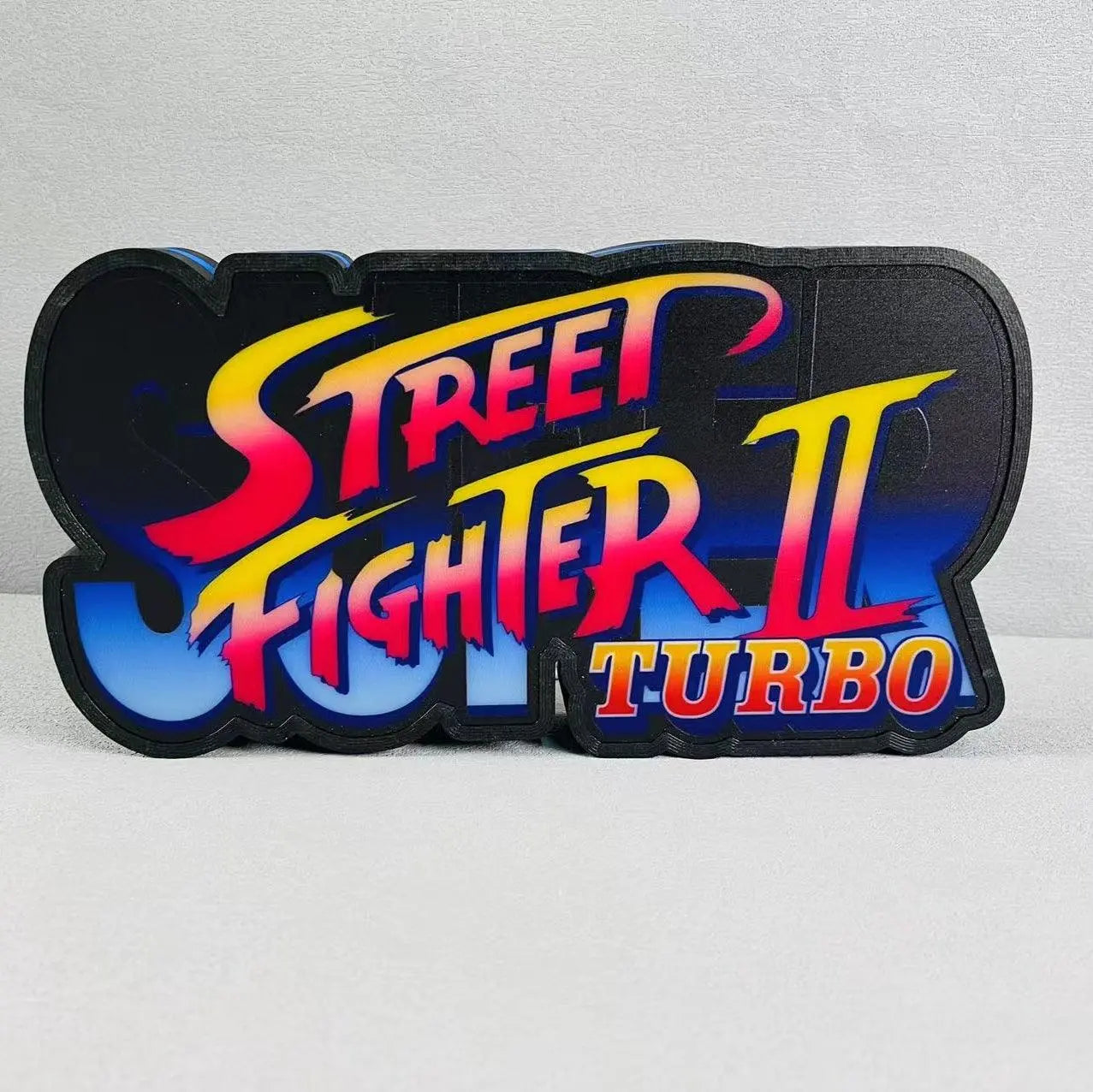 Street Fighter II Turbo 3D Printed LED Lightbox for Gaming Room Decor FYLZGO Signs