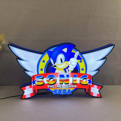Sonic The Hedgehog Genesis 30th Anniversary 4" 3D Printed LED Lightbox Game Lightbox FYLZGO Signs