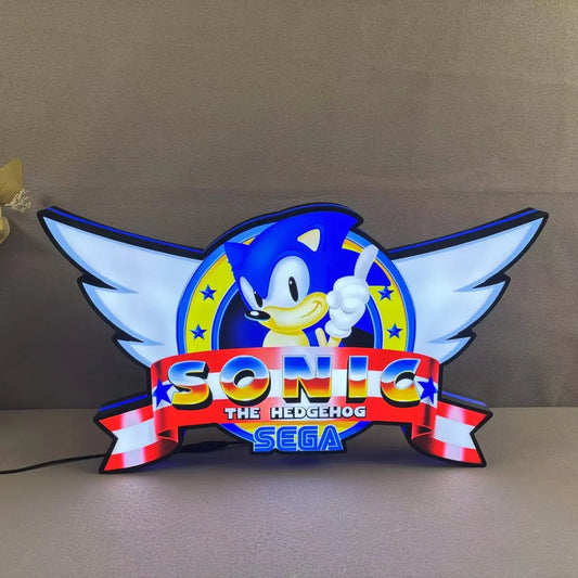 Sonic The Hedgehog Genesis 30th Anniversary 4" 3D Printed LED Lightbox Game Lightbox FYLZGO Signs