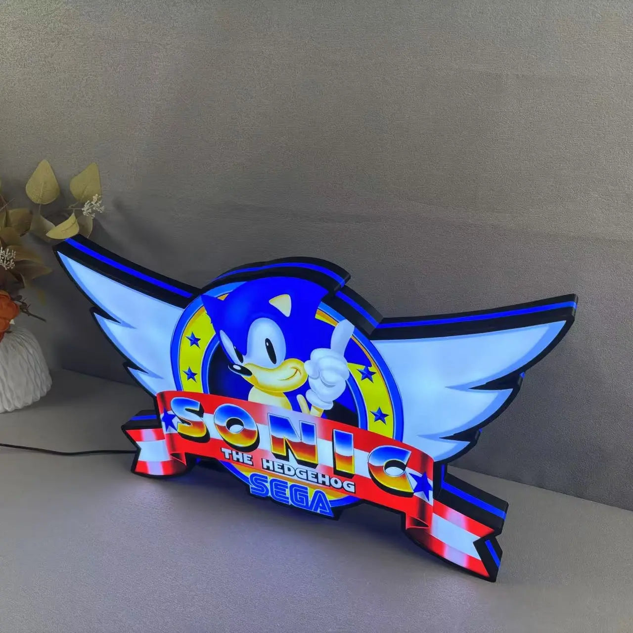 Sonic The Hedgehog Genesis 30th Anniversary 4" 3D Printed LED Lightbox Game Lightbox FYLZGO Signs