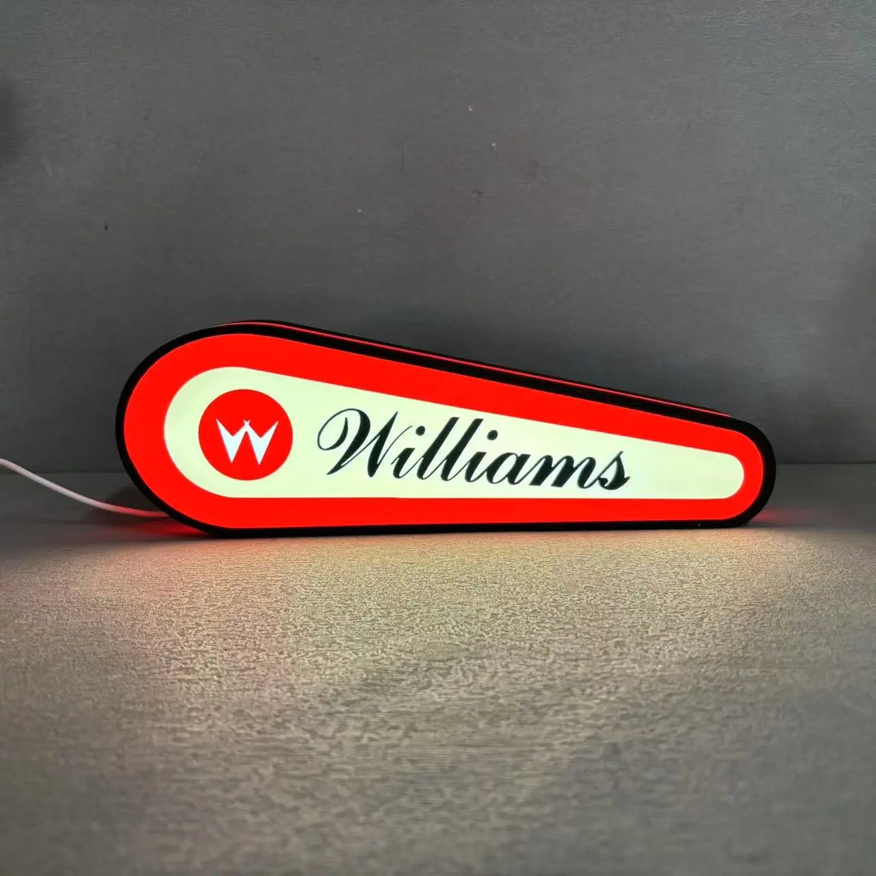 Williams Logo Led lightbox for Williams Pinball Machine, 3D Printed Lightbox USB Powered & Full Dimmable FYLZGO Signs