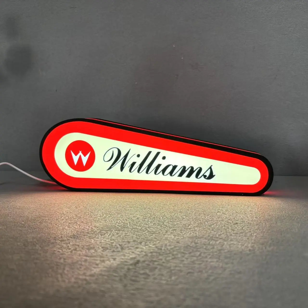 Williams Logo Led lightbox for Williams Pinball Machine, 3D Printed Lightbox USB Powered & Full Dimmable FYLZGO Signs