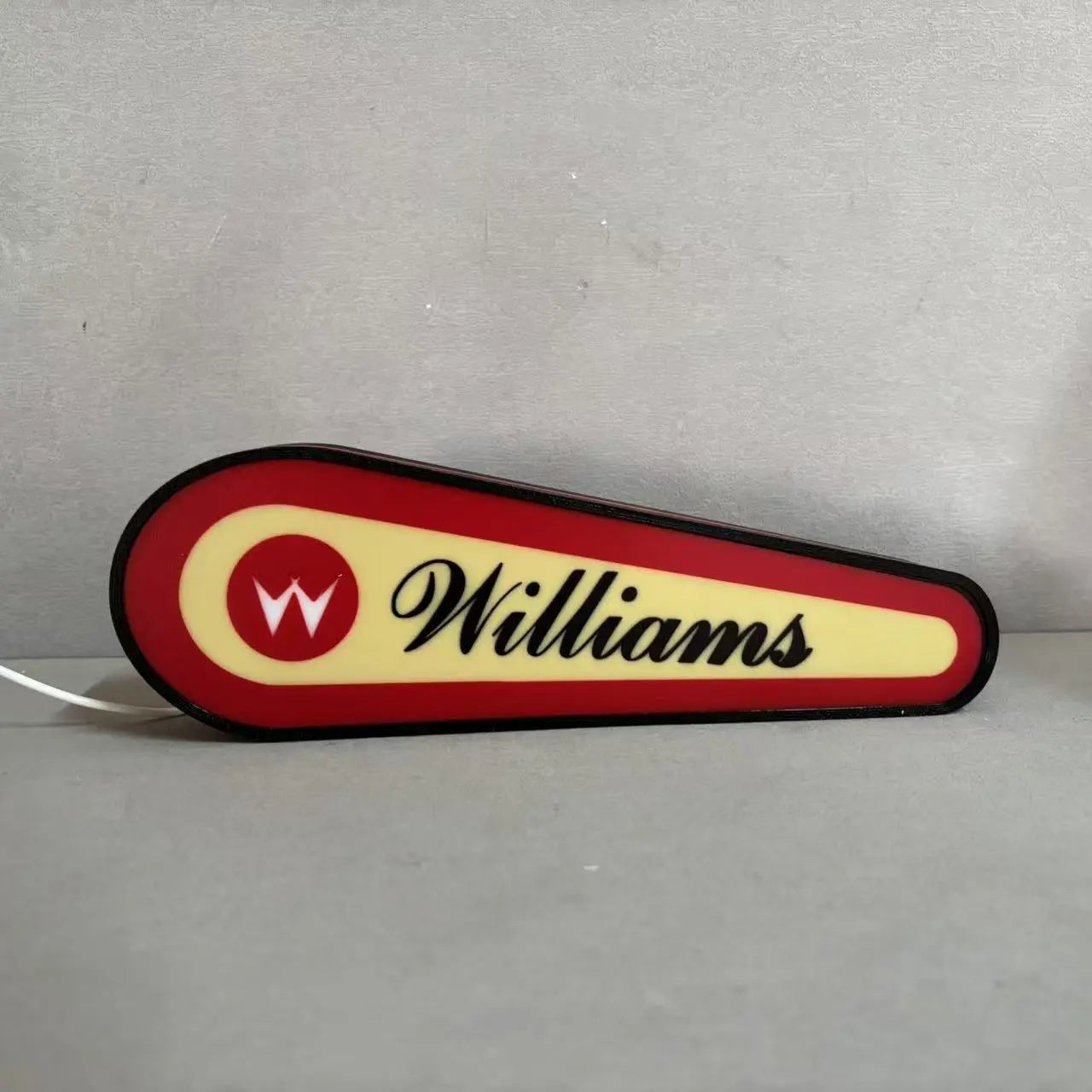 Williams Logo Led lightbox for Williams Pinball Machine, 3D Printed Lightbox USB Powered & Full Dimmable FYLZGO Signs
