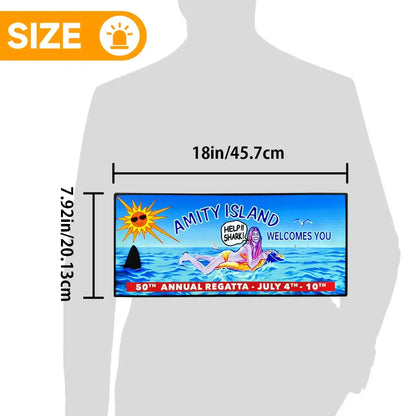 Jaws Amity Island Pinball Topper, Designed for Stern Jaws Pinball 3D printed lightbox housing with RED Halo effects, LED, Dimmable, and USB powered FYLZGO Signs