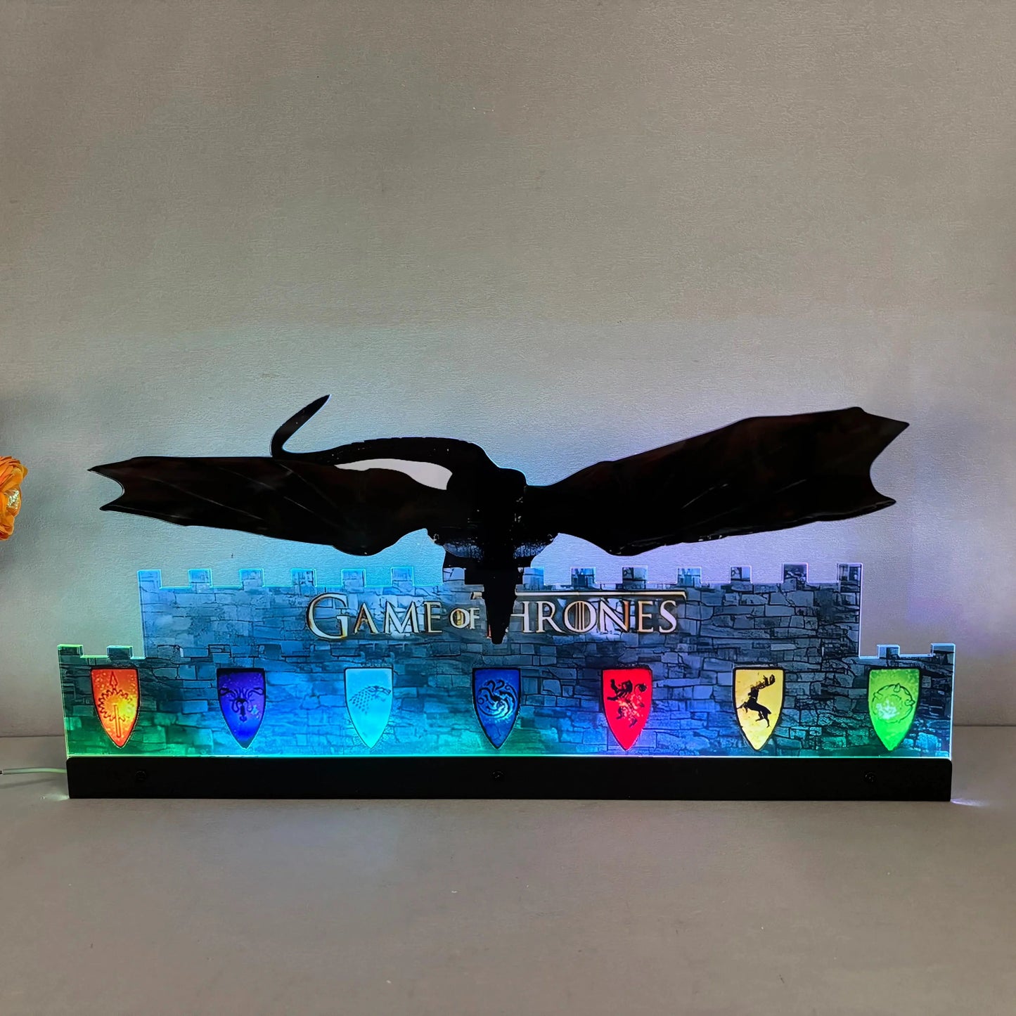 Game of Thrones Topper 3D Acrylic LED Topper, For  Pinball Mahine, Pinball Topper FYLZGO Signs
