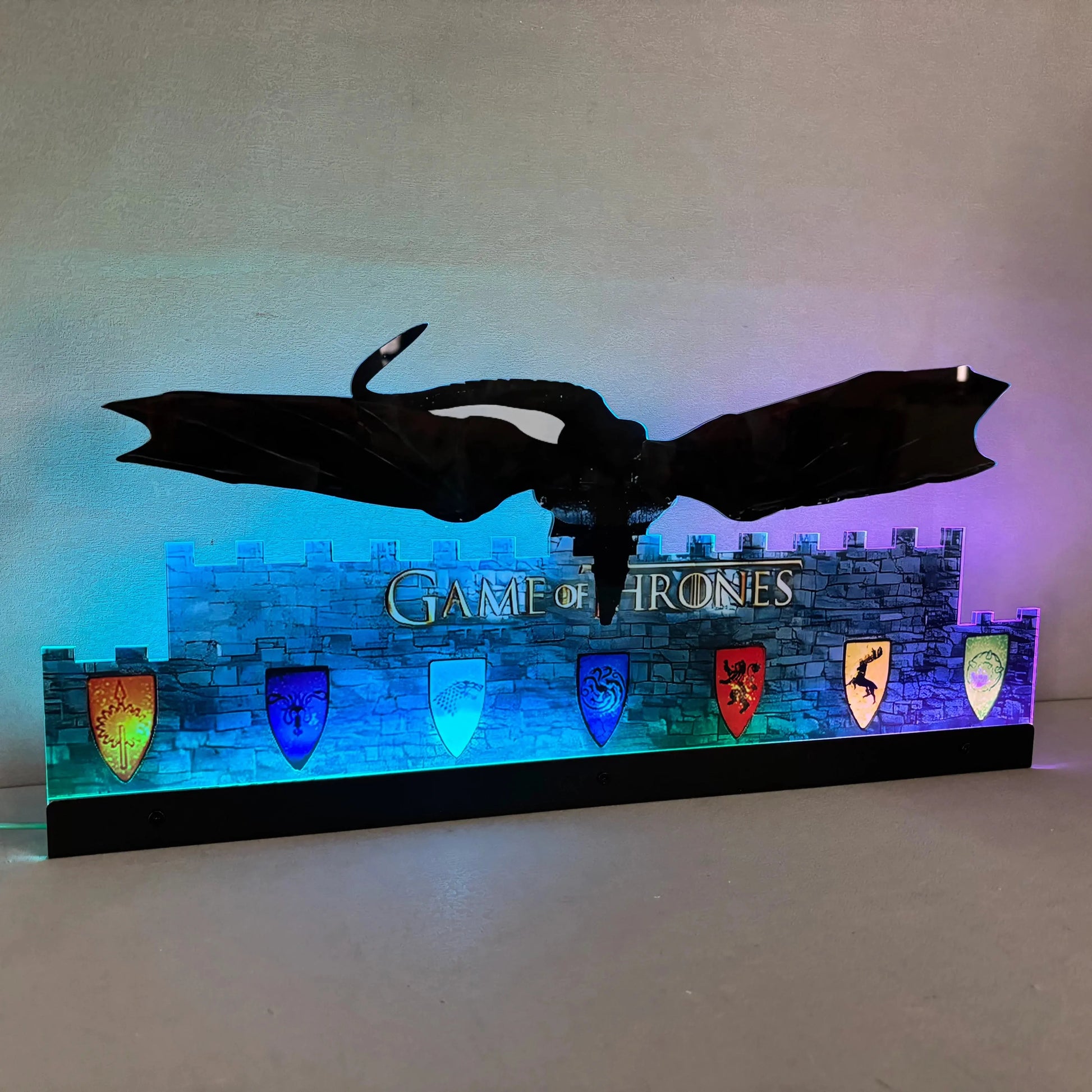Game of Thrones Topper 3D Acrylic LED Topper, For  Pinball Mahine, Pinball Topper FYLZGO Signs