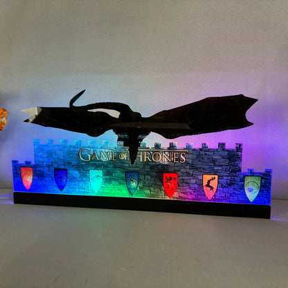 Game of Thrones Topper 3D Acrylic LED Topper, For  Pinball Mahine, Pinball Topper FYLZGO Signs