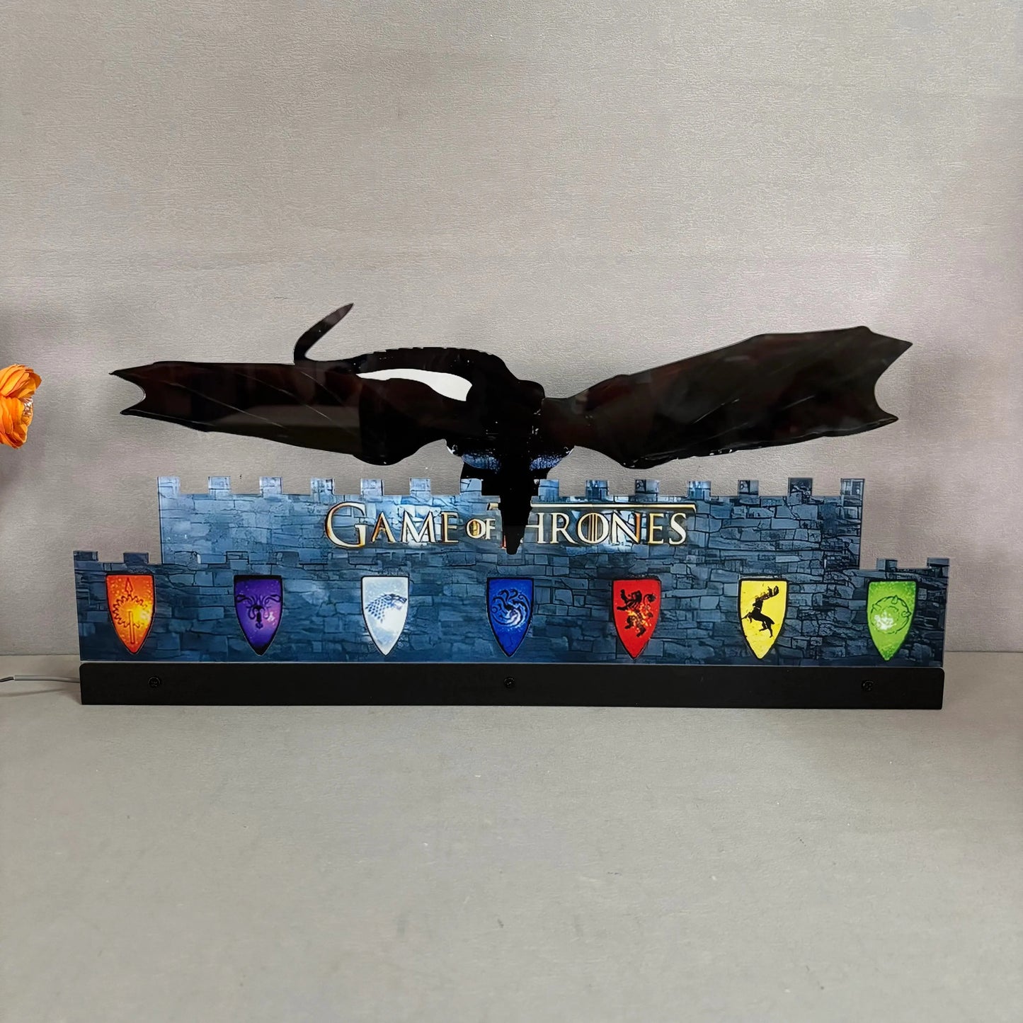 Game of Thrones Topper 3D Acrylic LED Topper, For  Pinball Mahine, Pinball Topper FYLZGO Signs