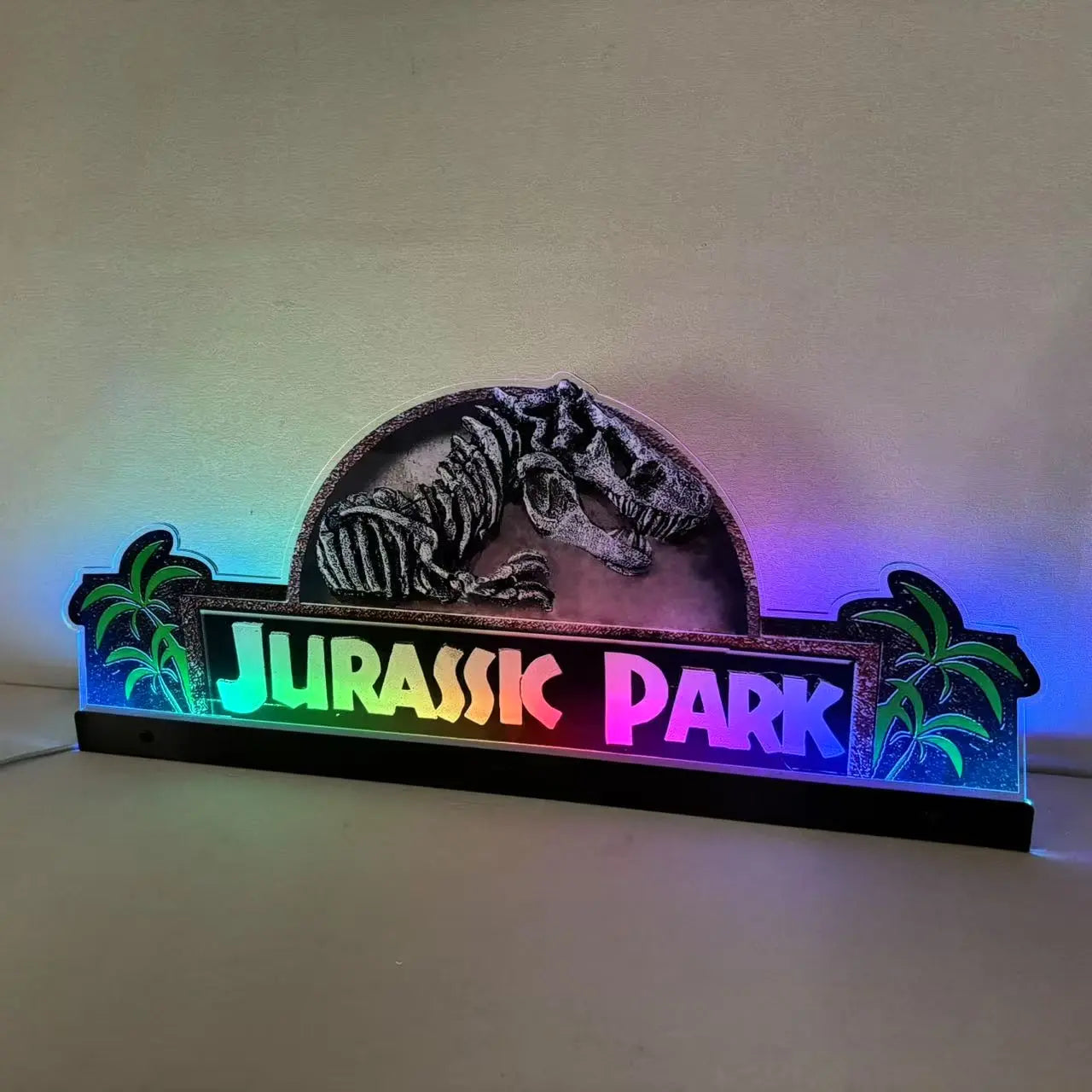 Jurassic Park Topper 3D Acrylic LED Topper, For  Pinball Machine, Pinball Topper FYLZGO Signs