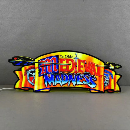 Medieval Madness Logo Led lightbox for Pinball Machine, 3D Printed Lightbox USB Powered & Full Dimmable FYLZGO Signs
