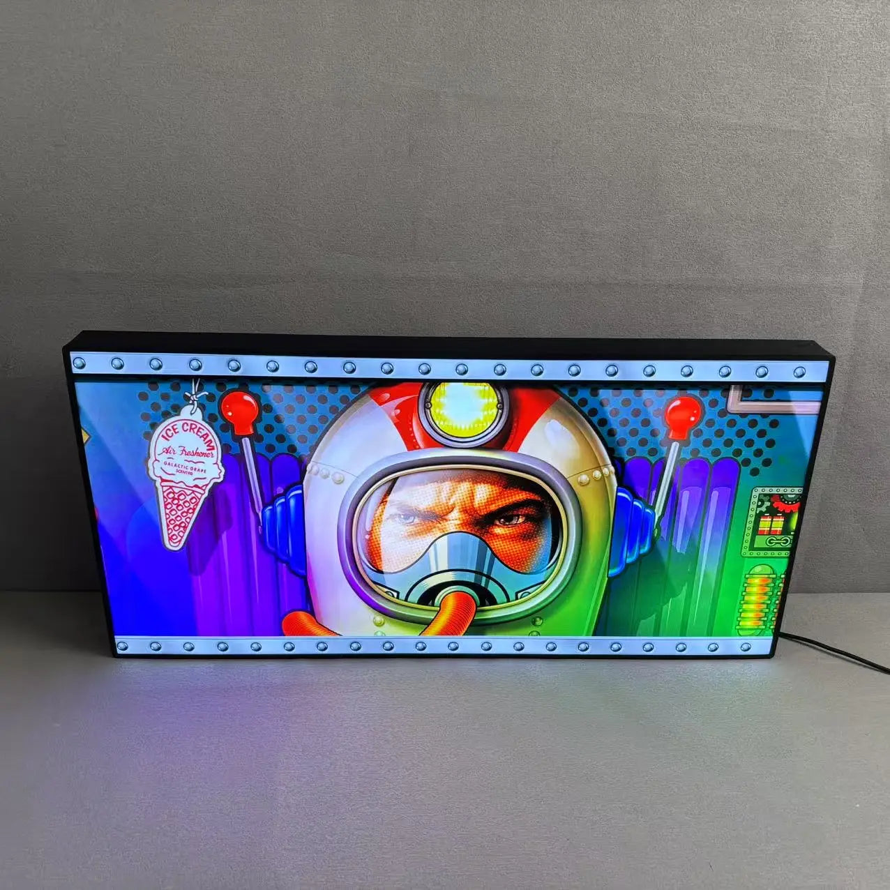 Galactic Tank Force Pinball Topper Custom 3D LED Lightbox, Pinball Arcade Decor, Perfect for Game Room or Pinball Machine FYLZGO Signs
