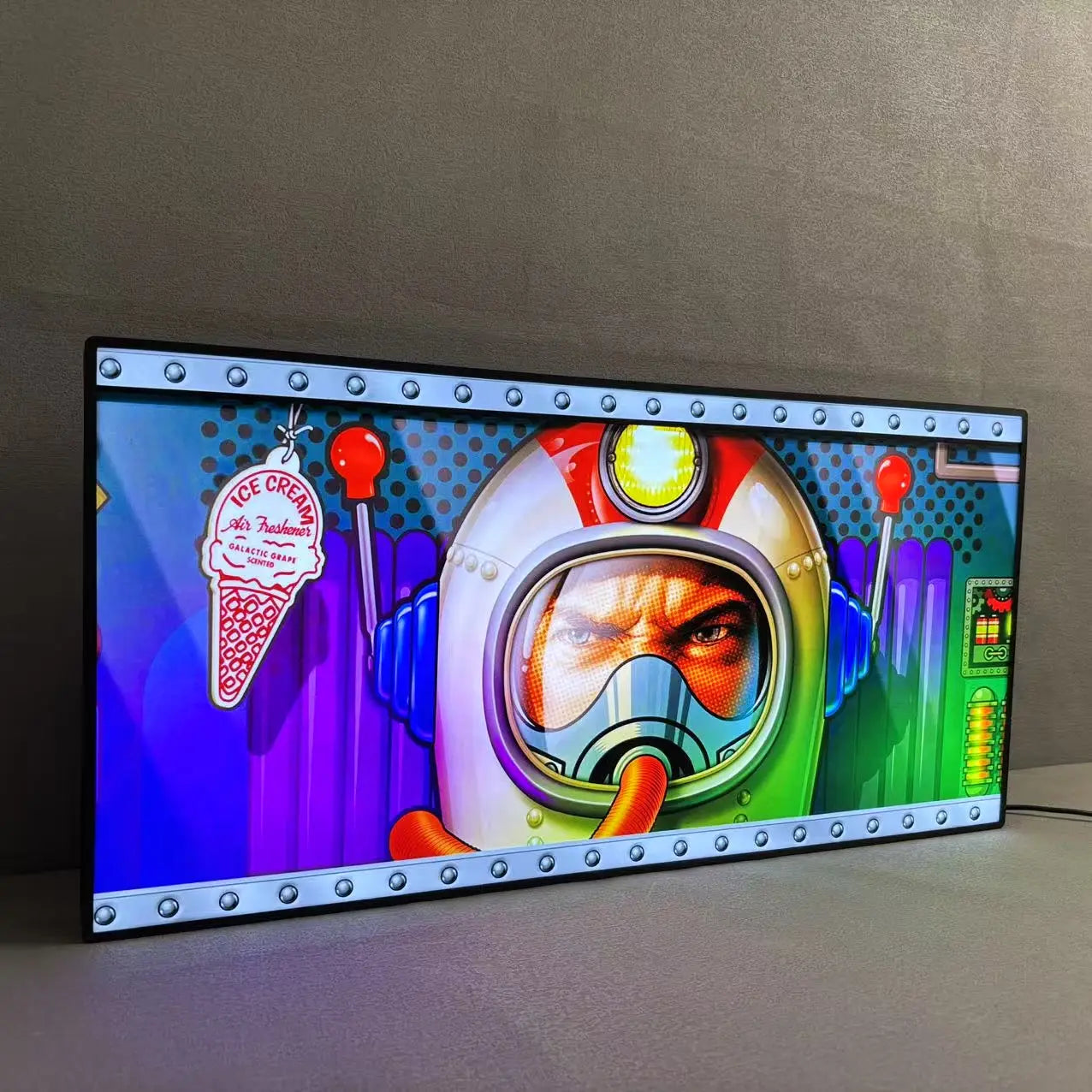 Galactic Tank Force Pinball Topper Custom 3D LED Lightbox, Pinball Arcade Decor, Perfect for Game Room or Pinball Machine FYLZGO Signs