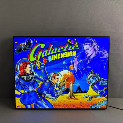 Galactic Tank Force Pinball Topper Custom 3D LED Lightbox, Pinball Arcade Decor, Perfect for Game Room or Pinball Machine FYLZGO Signs