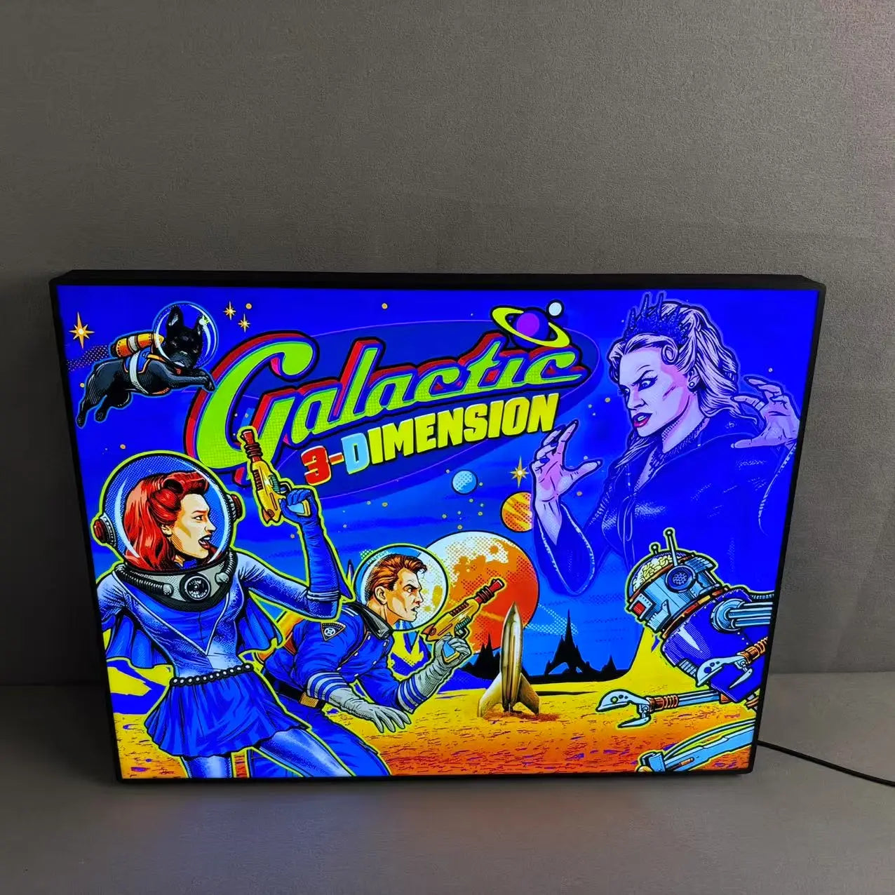 Galactic Tank Force Pinball Topper Custom 3D LED Lightbox, Pinball Arcade Decor, Perfect for Game Room or Pinball Machine FYLZGO Signs