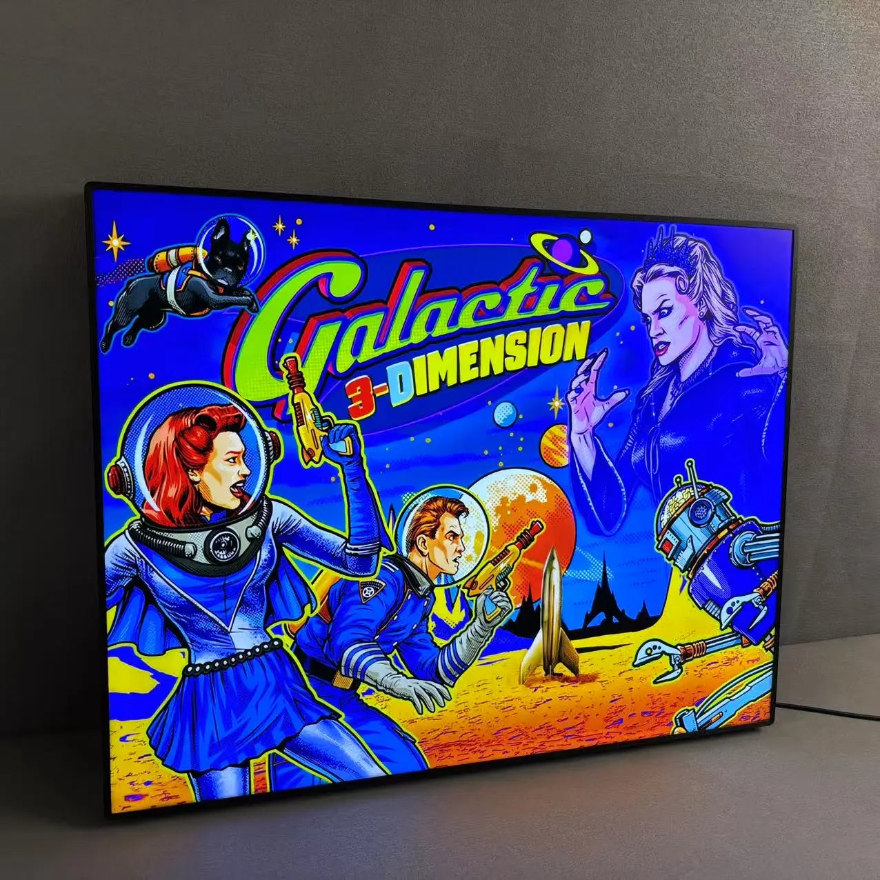 Galactic Tank Force Pinball Topper Custom 3D LED Lightbox, Pinball Arcade Decor, Perfect for Game Room or Pinball Machine FYLZGO Signs