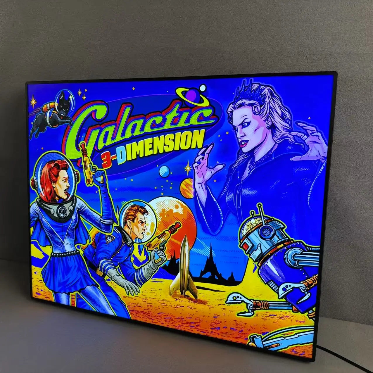 Galactic Tank Force Pinball Topper Custom 3D LED Lightbox, Pinball Arcade Decor, Perfect for Game Room or Pinball Machine FYLZGO Signs