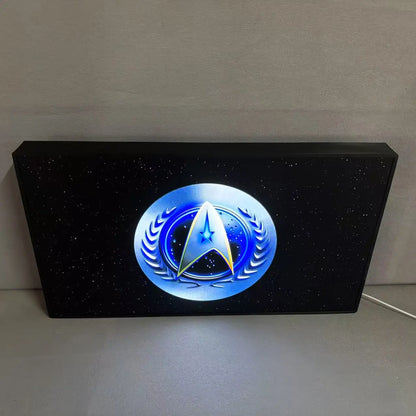 Star Trek Logo Custom Pinball Topper 3D Printed Lightbox Powered by USB Band Dimm Wall Art Decor Man's Cave FYLZGO Signs