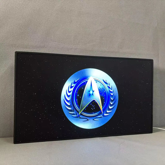 Star Trek Logo Custom Pinball Topper 3D Printed Lightbox Powered by USB Band Dimm Wall Art Decor Man's Cave FYLZGO Signs