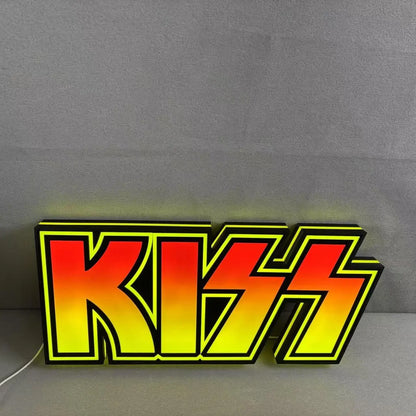 KISS Topper, Logo LED Lightbox, Pinball Arcade Decor Perfect for Game Room or Kiss Pinball Machine FYLZGO Signs