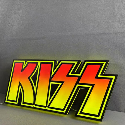 KISS Topper, Logo LED Lightbox, Pinball Arcade Decor Perfect for Game Room or Kiss Pinball Machine FYLZGO Signs