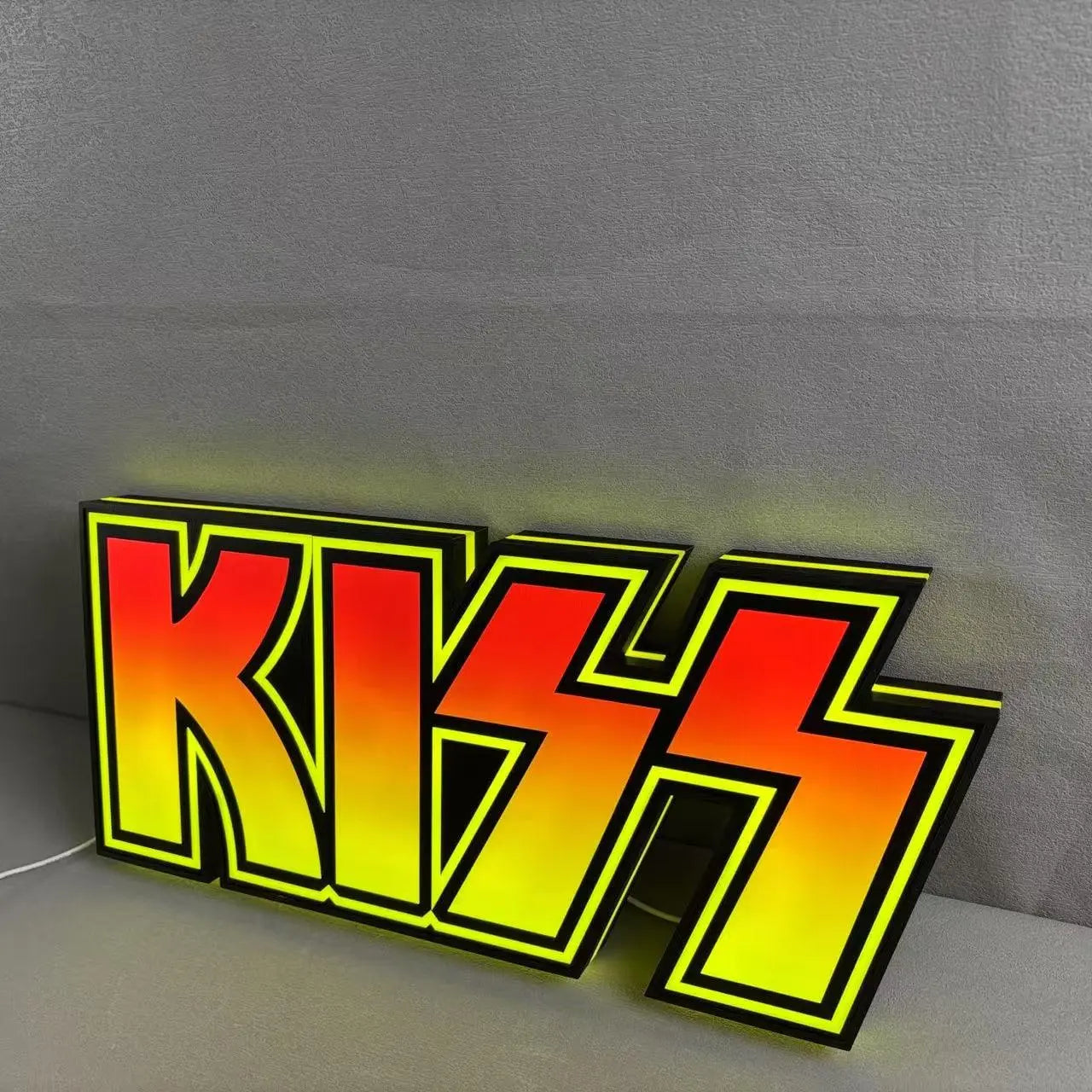 KISS Topper, Logo LED Lightbox, Pinball Arcade Decor Perfect for Game Room or Kiss Pinball Machine FYLZGO Signs