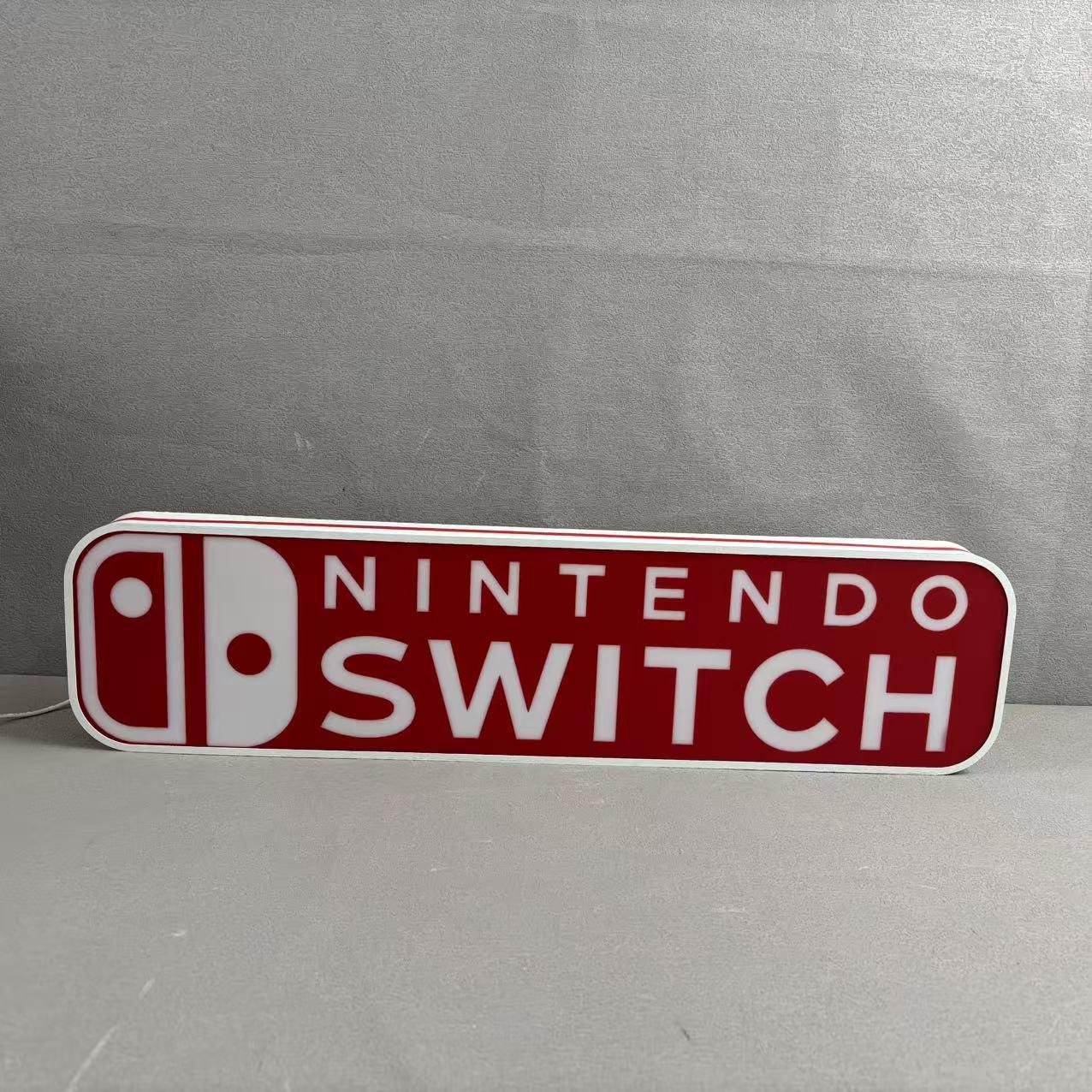 Nintendo Switch Logo 3D Printed LED Lightbox Sign Wall Art fan cave FYLZGO Signs