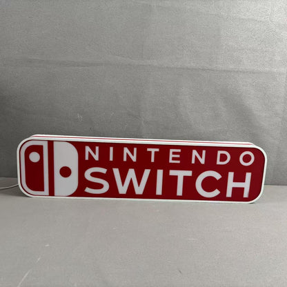 Nintendo Switch Logo 3D Printed LED Lightbox Sign Wall Art fan cave FYLZGO Signs