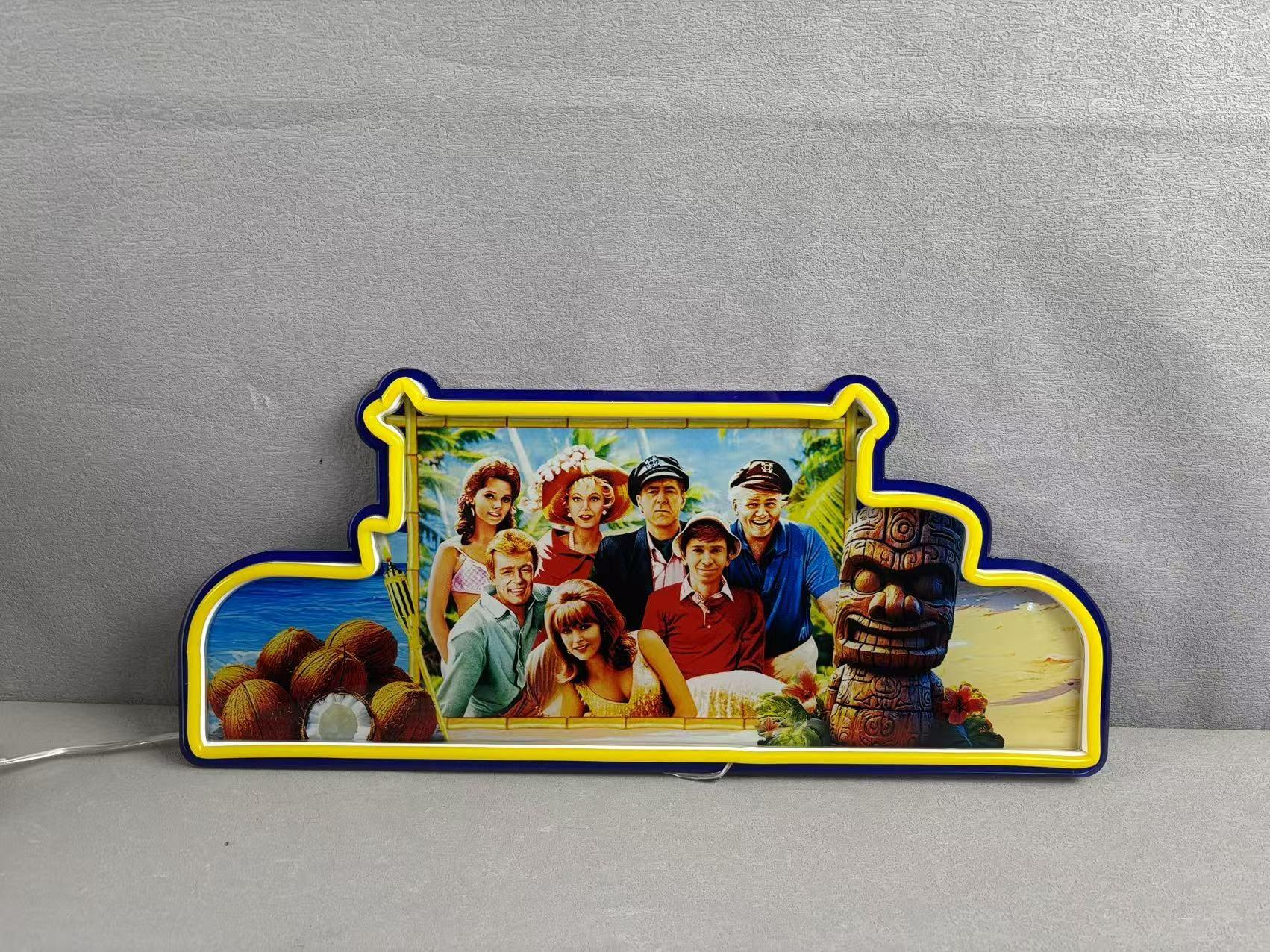 Bally Gilligan's Island Pinball Topper LED Lightbox, 3D Printed Lightbox Rock Your Game FYLZGO Signs
