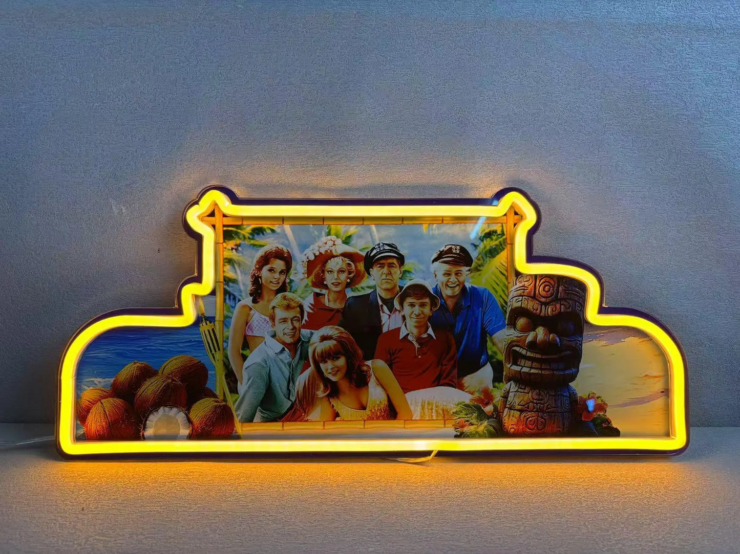 Bally Gilligan's Island Pinball Topper LED Lightbox, 3D Printed Lightbox Rock Your Game FYLZGO Signs