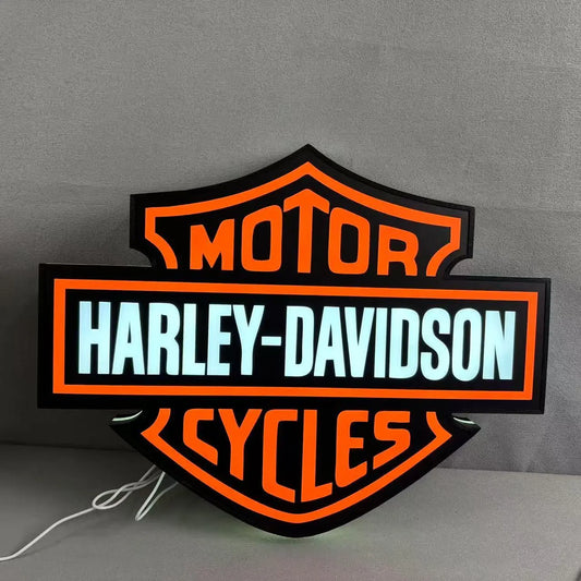 Harley Davidson LED Light Box, Motorcycle Garage Led Sign, Bar Decor, Man Cave Decor FYLZGO Signs