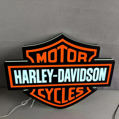Harley Davidson LED Light Box, Motorcycle Garage Led Sign, Bar Decor, Man Cave Decor FYLZGO Signs