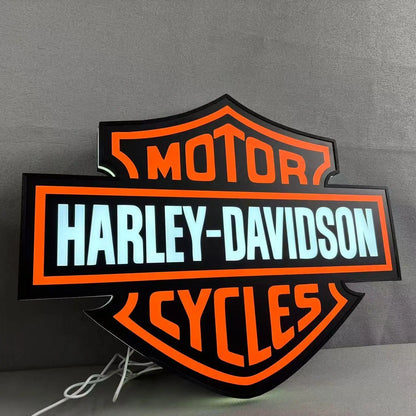 Harley Davidson LED Light Box, Motorcycle Garage Led Sign, Bar Decor, Man Cave Decor FYLZGO Signs