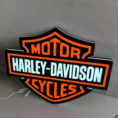 Harley Davidson LED Light Box, Motorcycle Garage Led Sign, Bar Decor, Man Cave Decor FYLZGO Signs