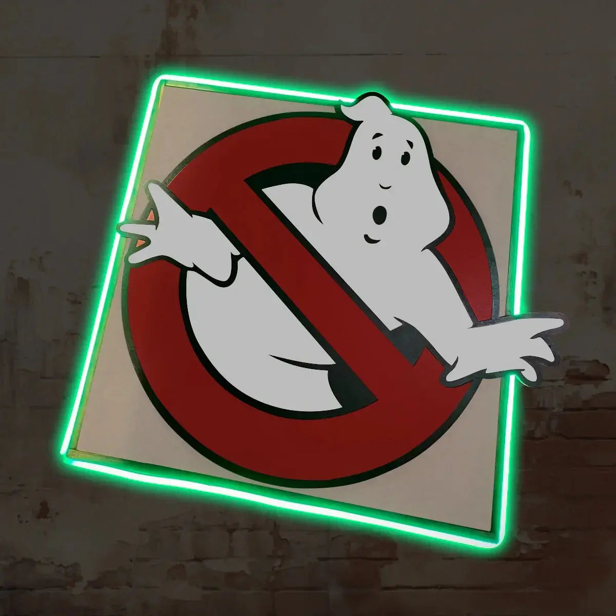 Ghostbusters Neon Sign, UV Printed LED Sign 20 x 20 inches, Gaming Decor for Boys,Kids With Dimmer Switch and Power Adapter FYLZGO Signs