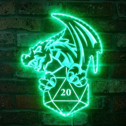 DND Dungeons and Dragons D20 RGB LED Sign FYLZGO Signs