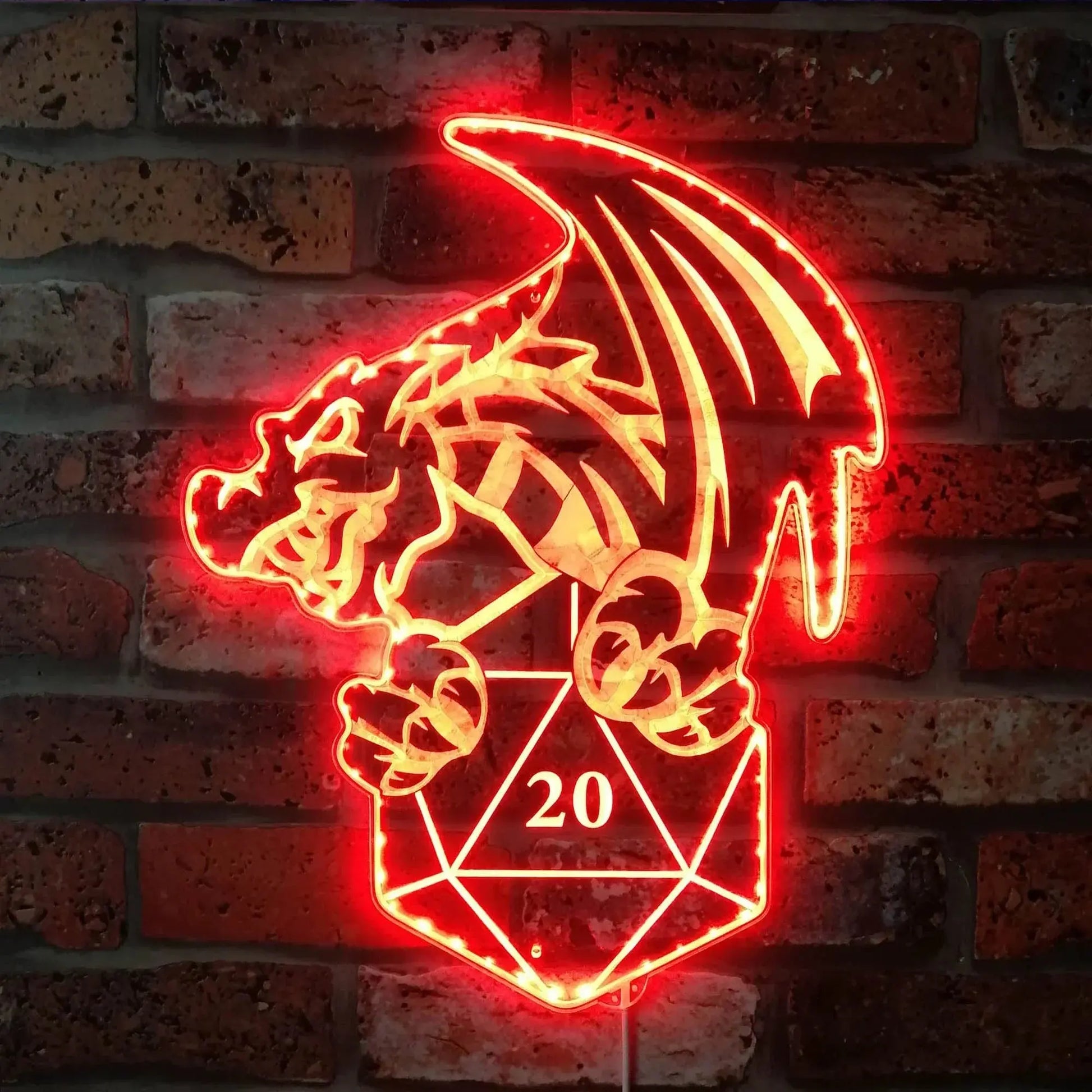 DND Dungeons and Dragons D20 RGB LED Sign FYLZGO Signs