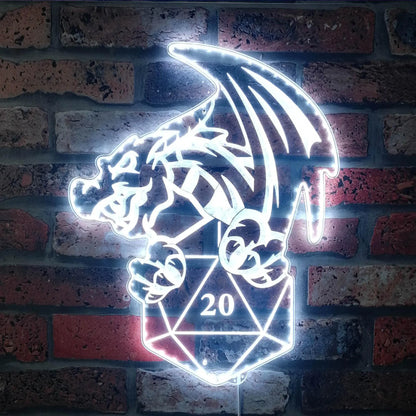 DND Dungeons and Dragons D20 RGB LED Sign FYLZGO Signs