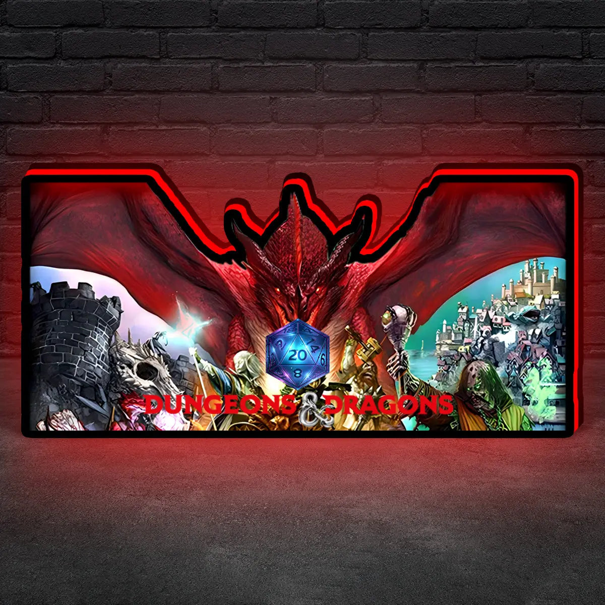 Dungeons and Dragons Pinball Topper LED Light Box, Game Room Decor, Classic Spooky Trinket for Your Game, TV Enthusiasts） FYLZGO Signs